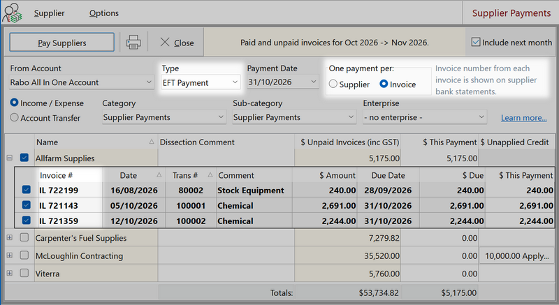 Pay Supplier by Invoice