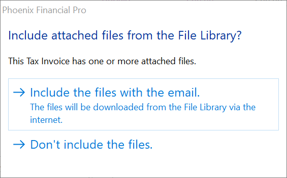 include attached files to email