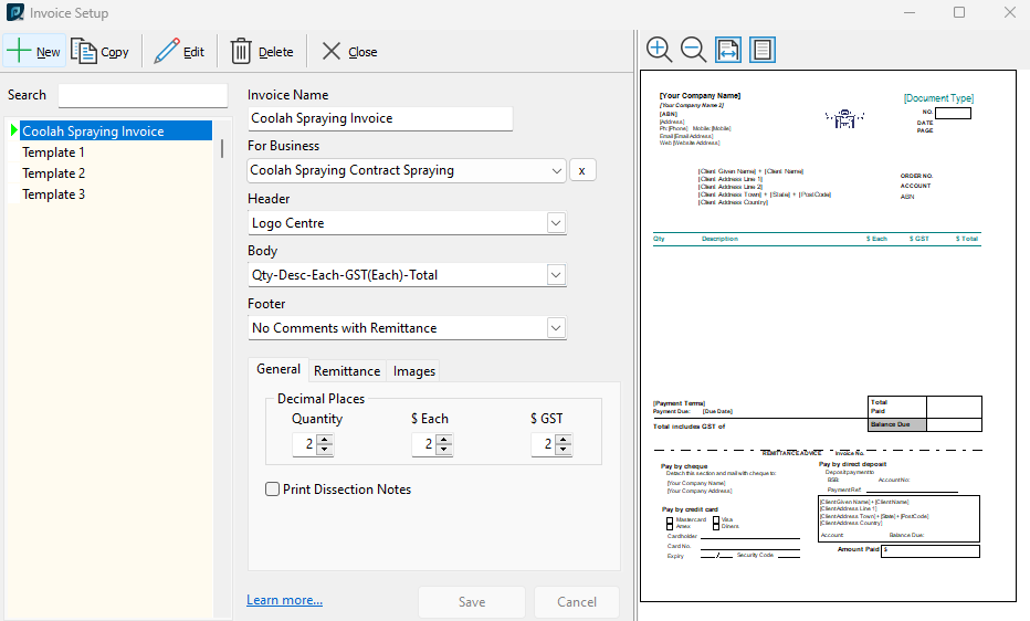 InvoiceSetup